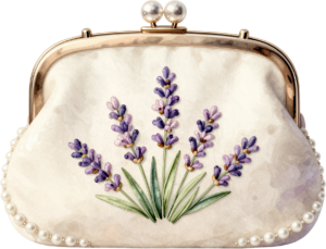Pastel Quilted Clutch with a pearl and lace diamond pattern, a charming PNG for women's decorative clipart 6 - Pastel Quilted Clutch with a pearl and lace diamond pattern, a charming PNG for women's decorative clipart Free PNG Download