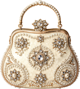 Pastel Quilted Clutch with a pearl and lace diamond pattern, a charming PNG for women's decorative clipart 4 - Pastel Quilted Clutch with a pearl and lace diamond pattern, a charming PNG for women's decorative clipart Free PNG Download