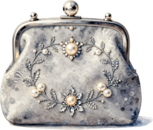 Pastel Quilted Clutch with a pearl and lace diamond pattern, a charming PNG for women's decorative clipart 50 - Pastel Quilted Clutch with a pearl and lace diamond pattern, a charming PNG for women's decorative clipart Free PNG Download