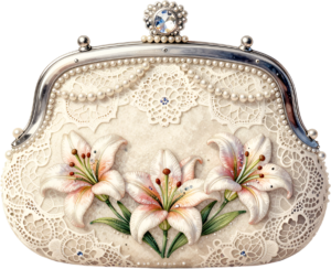Pastel Quilted Clutch with a pearl and lace diamond pattern, a charming PNG for women's decorative clipart 51 - Pastel Quilted Clutch with a pearl and lace diamond pattern, a charming PNG for women's decorative clipart Free PNG Download