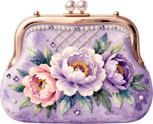 Pastel Quilted Clutch with a pearl and lace diamond pattern, a charming PNG for women's decorative clipart 52 - Pastel Quilted Clutch with a pearl and lace diamond pattern, a charming PNG for women's decorative clipart Free PNG Download