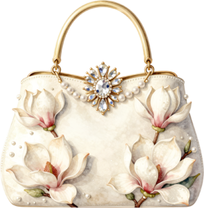 Pastel Quilted Clutch with a pearl and lace diamond pattern, a charming PNG for women's decorative clipart 55 - Pastel Quilted Clutch with a pearl and lace diamond pattern, a charming PNG for women's decorative clipart Free PNG Download