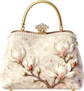 Navy blue clutch featuring an intricate paisley pattern, an elegant pearl strap, and a charming Wedding Purse PNG illustration 15 - Navy blue clutch featuring an intricate paisley pattern, an elegant pearl strap, and a charming Wedding Purse PNG illustration Free PNG Download