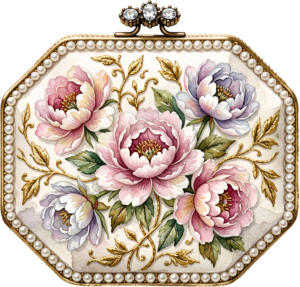 Velvet lotus clutch in a deep red hue, embellished with intricate lotus flowers and scattered crystals, a beautiful Wedding Purse PNG illustration 5 - Velvet lotus clutch in a deep red hue, embellished with intricate lotus flowers and scattered crystals, a beautiful Wedding Purse PNG illustration Free PNG Download