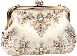 Velvet lotus clutch in a deep red hue, embellished with intricate lotus flowers and scattered crystals, a beautiful Wedding Purse PNG illustration 6 - Velvet lotus clutch in a deep red hue, embellished with intricate lotus flowers and scattered crystals, a beautiful Wedding Purse PNG illustration Free PNG Download