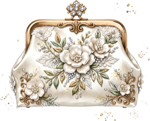 Velvet lotus clutch in a deep red hue, embellished with intricate lotus flowers and scattered crystals, a beautiful Wedding Purse PNG illustration 8 - Velvet lotus clutch in a deep red hue, embellished with intricate lotus flowers and scattered crystals, a beautiful Wedding Purse PNG illustration Free PNG Download