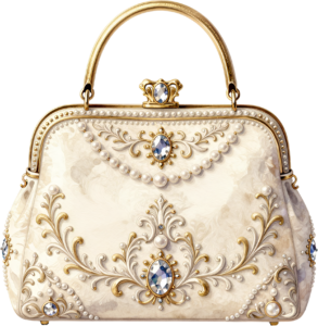 Quilted Pearl-Handle Bag with a dazzling diamond brooch, a sophisticated PNG for women's elegant fashion clipart 20 - Quilted Pearl-Handle Bag with a dazzling diamond brooch, a sophisticated PNG for women's elegant fashion clipart Free PNG Download