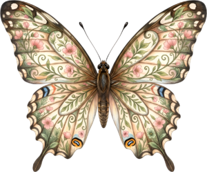 - Craft charming pieces using this romantic pink Butterfly, a delicate floral vine Watercolor garden PNG Illustration for spring designs Free PNG Download