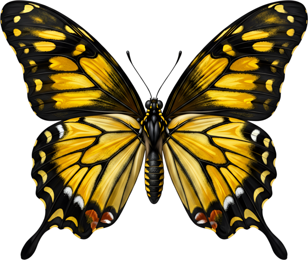 Majestic Yellow Swallowtail Butterfly design, perfect graphic PNG for spring craft clipart projects and digital art