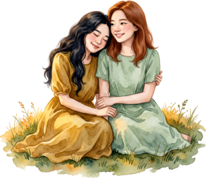 Enjoying coffee with Female Friends, lively PNG illustration capturing cafe moments and joy 3 - Enjoying coffee with Female Friends, lively PNG illustration capturing cafe moments and joy Free PNG Download