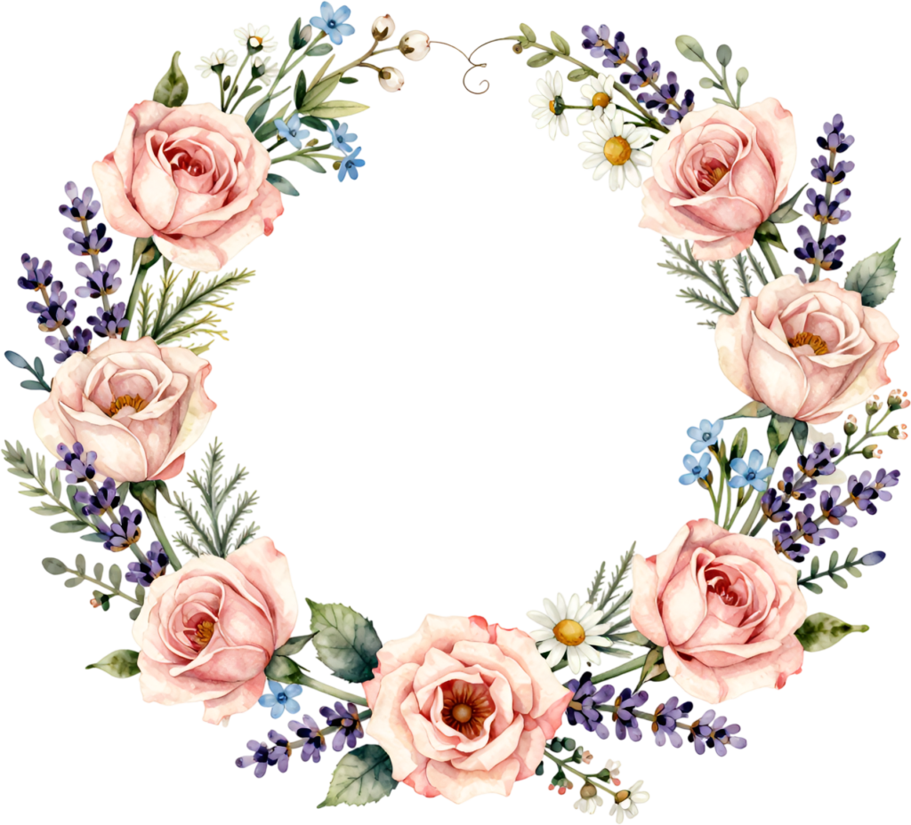- Pink Rose Wreath Flower illustration, perfect PNG for wedding invitations and scrapbooking designs Free PNG Download