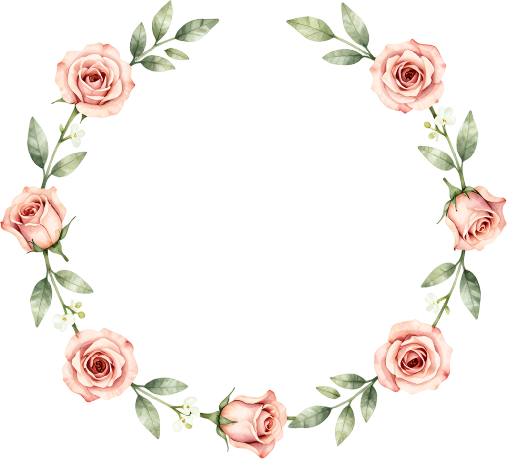 - Simple Rose Wreath Flower illustration, a versatile PNG design for minimalist wedding stationery and branding Free PNG Download