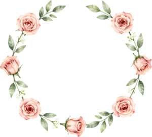 Simple Rose Wreath Flower illustration, a versatile PNG design for minimalist wedding stationery and branding