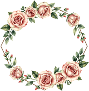 Rose Bud Frame Flower illustration, a refined PNG for event invitations and stylish stationery design