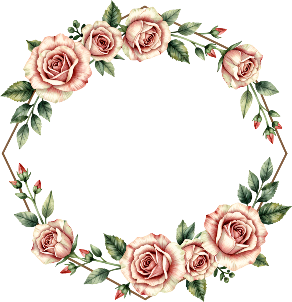 - Rose Bud Frame Flower illustration, a refined PNG for event invitations and stylish stationery design Free PNG Download
