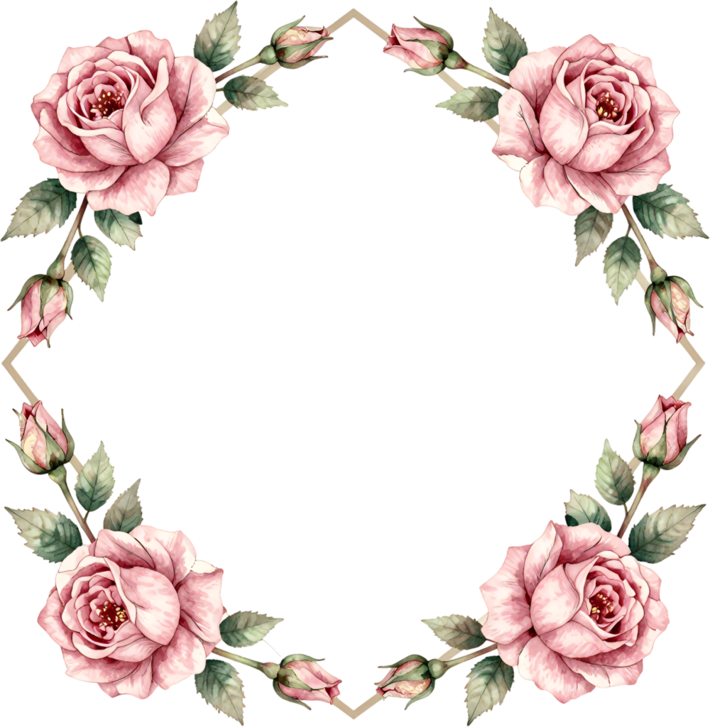 Diamond Rose Frame Flower illustration, a delicate PNG for enchanting wedding invites and romantic design 1 - Diamond Rose Frame Flower illustration, a delicate PNG for enchanting wedding invites and romantic design Free PNG Download