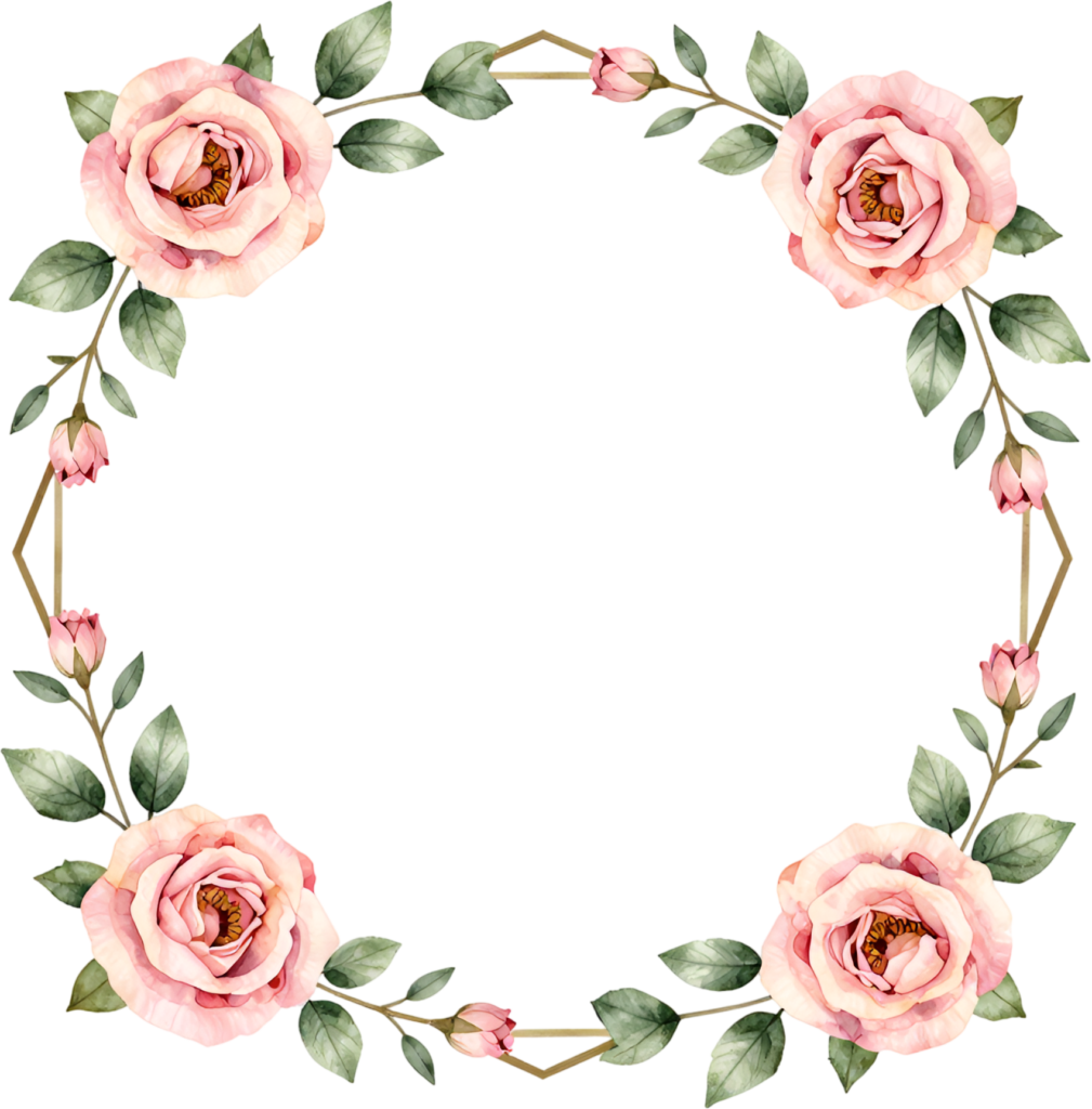Octagonal Rose Frame Flower illustration, a stylish PNG for contemporary wedding invitations and modern branding 1 - Octagonal Rose Frame Flower illustration, a stylish PNG for contemporary wedding invitations and modern branding Free PNG Download