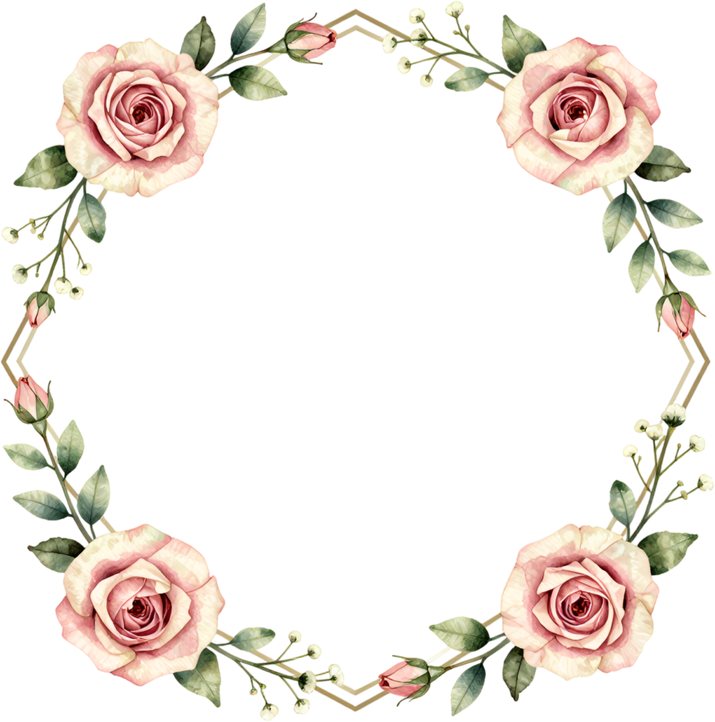 Berries Rose Frame Flower illustration, a delicate PNG for charming wedding invites and elegant event decor 1 - Berries Rose Frame Flower illustration, a delicate PNG for charming wedding invites and elegant event decor Free PNG Download