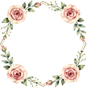 Berries Rose Frame Flower illustration, a delicate PNG for charming wedding invites and elegant event decor