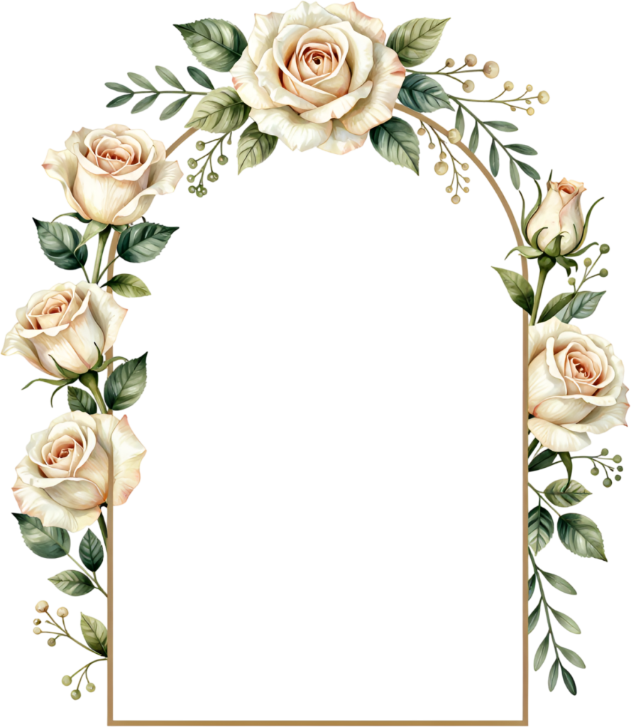 Arched Rose Frame Flower illustration, a beautiful PNG for classic wedding ceremony decor and stationery 1 - Arched Rose Frame Flower illustration, a beautiful PNG for classic wedding ceremony decor and stationery Free PNG Download