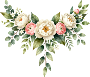 Peony Ranunculus Bouquet Flower illustration, a lush PNG for elegant wedding stationery and romantic design