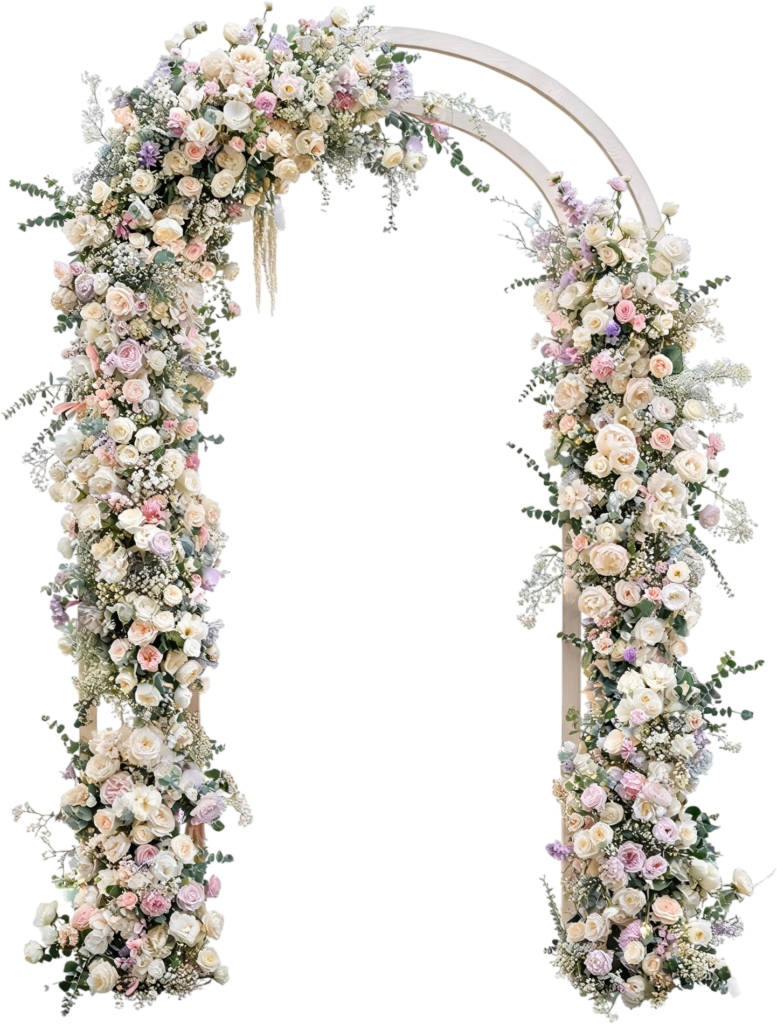 - Lavish White Floral Wedding Arch Illustration, PNG with Greenery Decor Free PNG Download