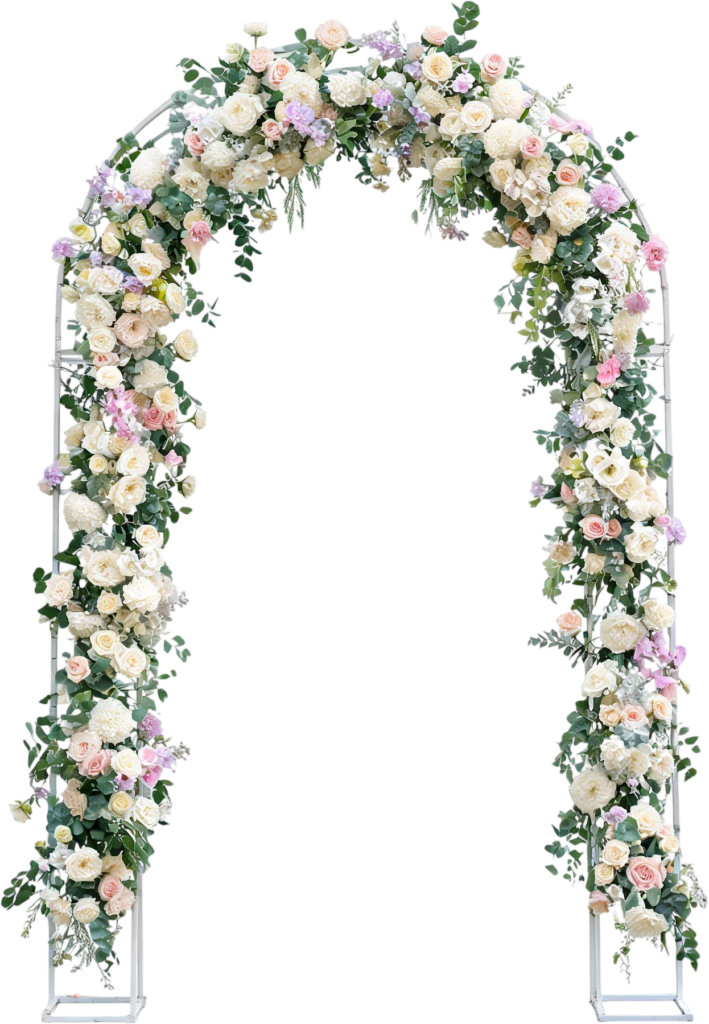 - Grand Floral Wedding Arch Design Illustration, PNG for Ceremony Backdrop Free PNG Download