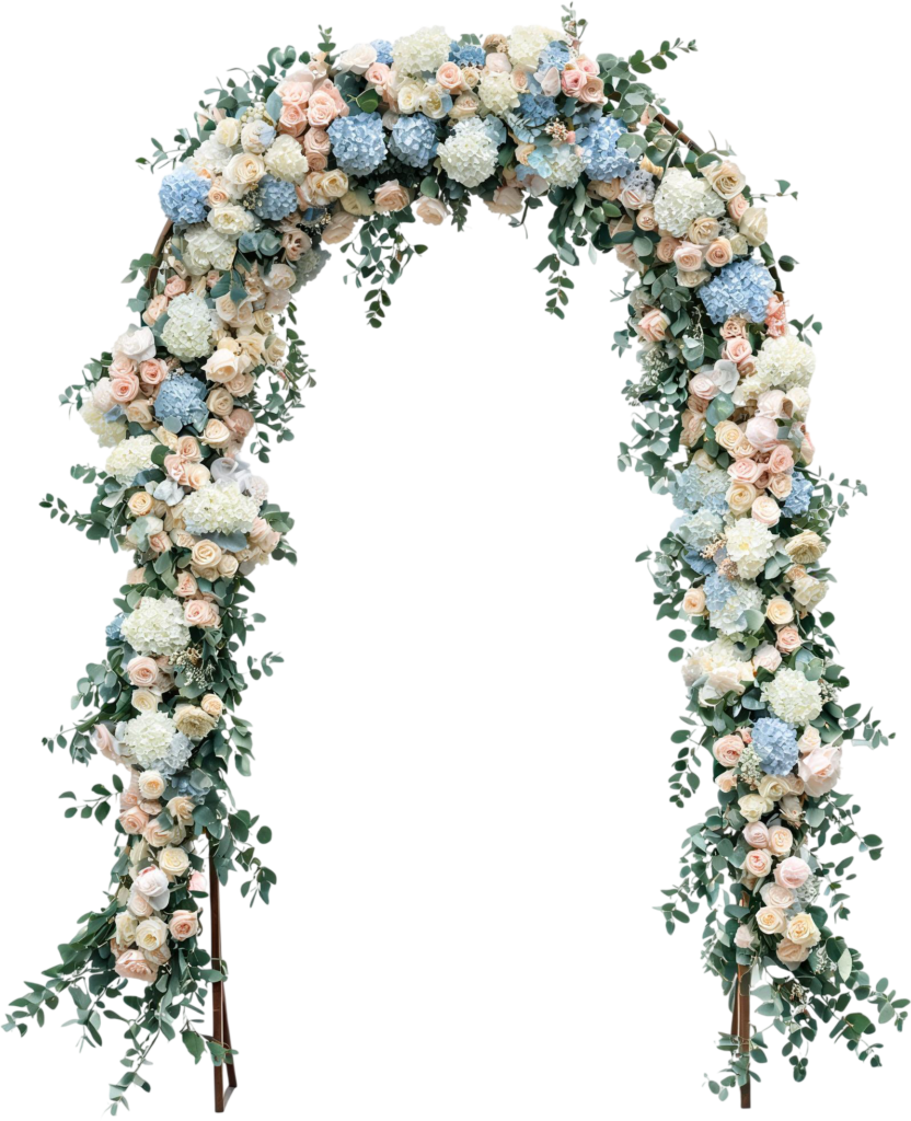 Elegant Wedding Arch with Pastel Flowers Illustration, PNG and Greenery 1 - Elegant Wedding Arch with Pastel Flowers Illustration, PNG and Greenery Free PNG Download