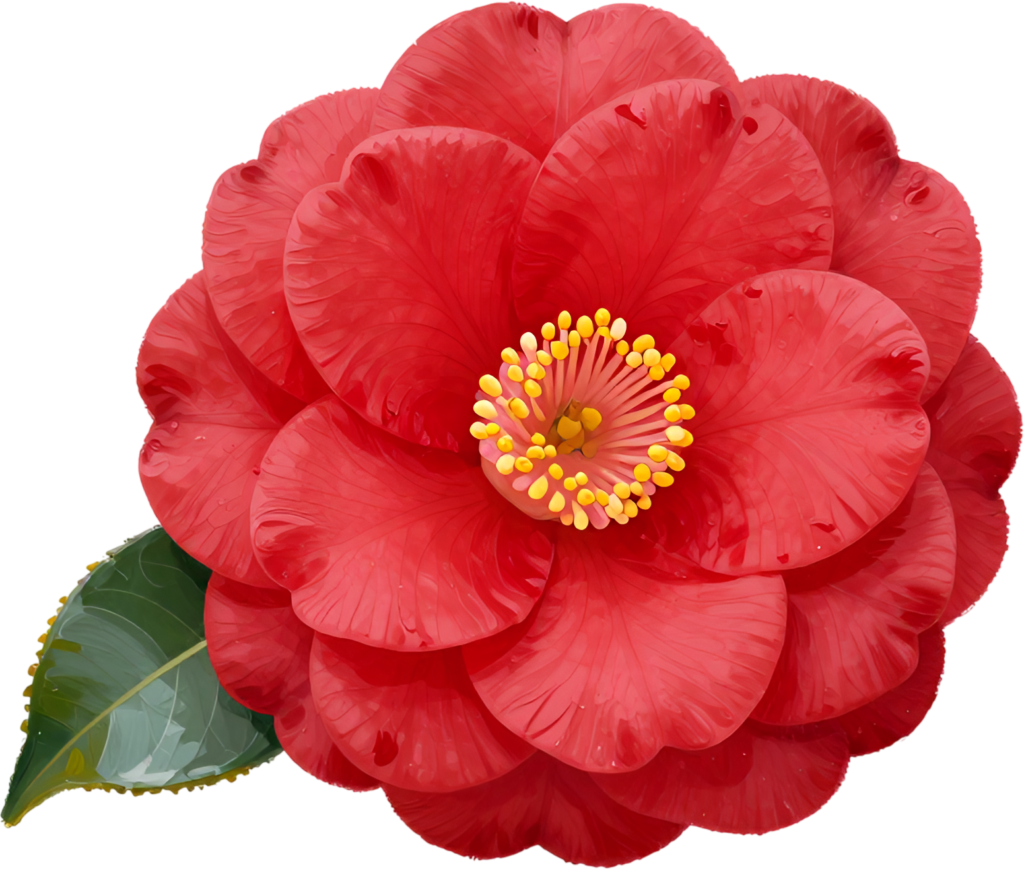 Classic Red Camellia bloom exquisite watercolor Clipart for elegant winter Flower PNG designs 1 - Classic Red Camellia bloom exquisite watercolor Clipart for elegant winter Flower PNG designs Free PNG Download