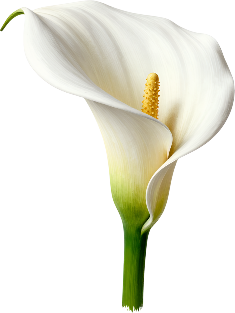 - Elegant White Calla Lily bloom stylish modern Flower Clipart for sophisticated PNG projects Free PNG Download