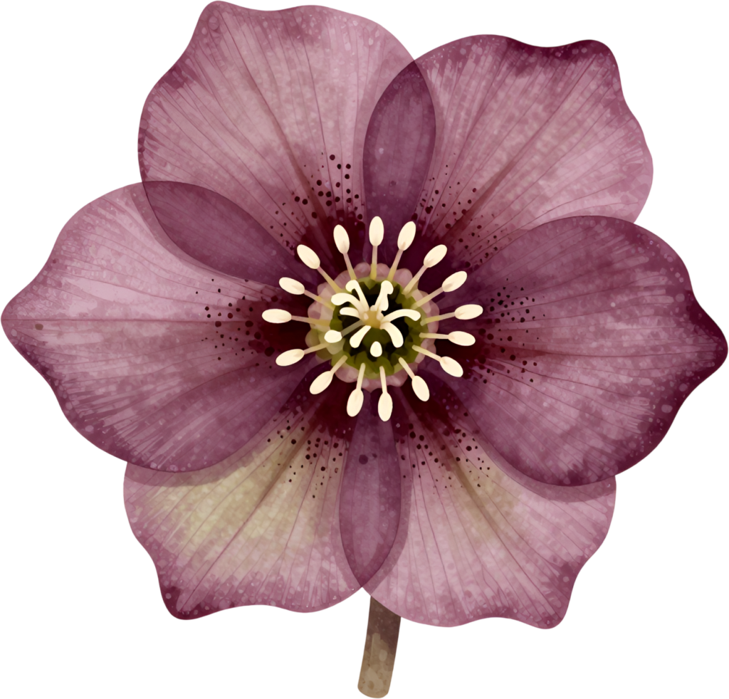 - Unique Hellebore bloom mysterious winter Flower Clipart perfect for enchanting digital PNG projects Free PNG Download