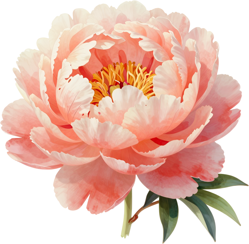 - Peony Blossom, stunning coral pink Flower PNG illustration for luxurious event decor and feminine branding Free PNG Download