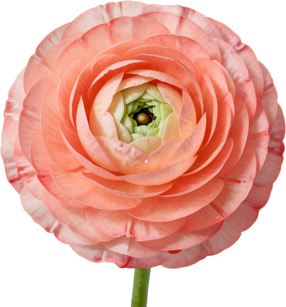 - Ranunculus Blossom, captivating peach ruffled Flower PNG illustration for elegant wedding stationery and romantic decor Free PNG Download