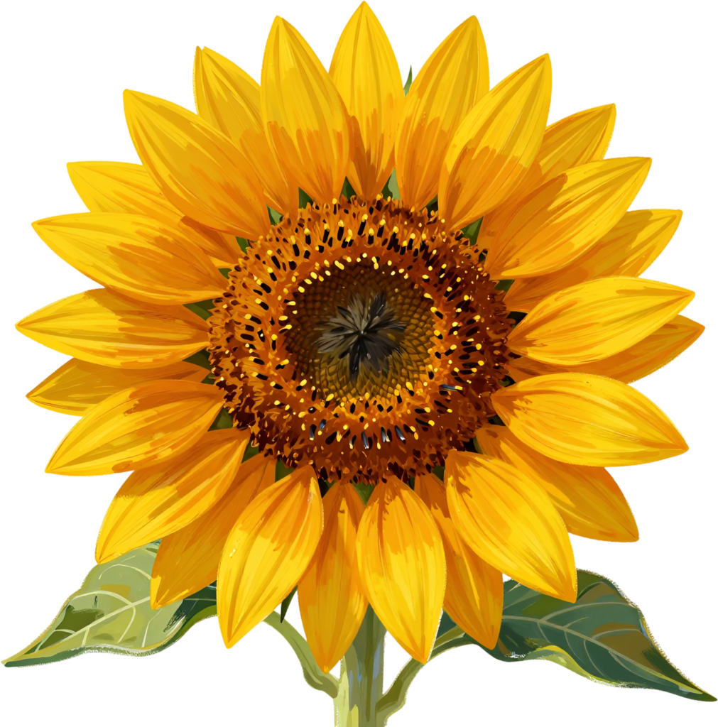 - Sunflower Bloom, radiant yellow Flower PNG illustration for sunny summer projects and vibrant farmhouse decor accents Free PNG Download