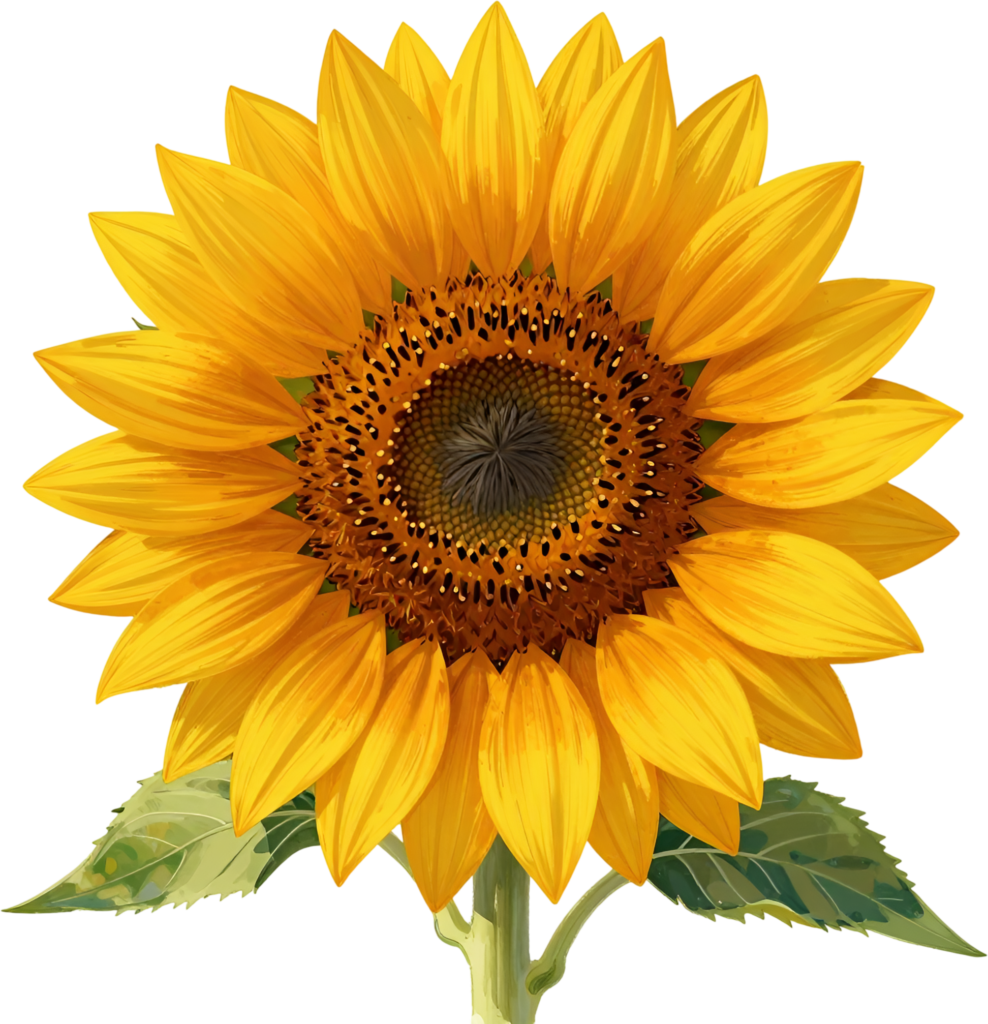 - Sunflower Blossom, iconic bright Flower PNG illustration perfect for inspiring positive vibes and cheerful digital marketing content Free PNG Download