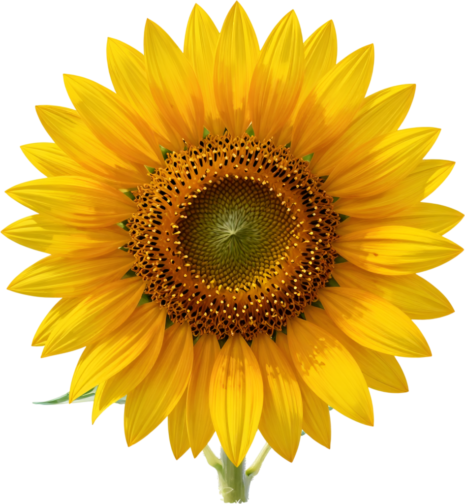 - Sunflower Head, striking yellow Flower PNG illustration for energetic summer themes and rustic kitchen decor projects Free PNG Download
