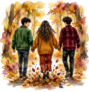 Friends talking circle watercolor illustration, an engaging group PNG asset for communication designs 10 - Friends talking circle watercolor illustration, an engaging group PNG asset for communication designs Free PNG Download