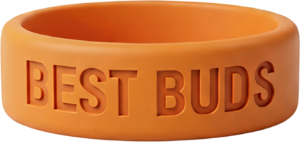 A delicate peach colored 'BFF' silicone wristband with raised white letters, perfect for a subtle PNG Clipart design 19 - A delicate peach colored 'BFF' silicone wristband with raised white letters, perfect for a subtle PNG Clipart design Free PNG Download