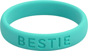 A delicate peach colored 'BFF' silicone wristband with raised white letters, perfect for a subtle PNG Clipart design 18 - A delicate peach colored 'BFF' silicone wristband with raised white letters, perfect for a subtle PNG Clipart design Free PNG Download