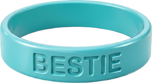 A delicate peach colored 'BFF' silicone wristband with raised white letters, perfect for a subtle PNG Clipart design 17 - A delicate peach colored 'BFF' silicone wristband with raised white letters, perfect for a subtle PNG Clipart design Free PNG Download