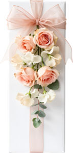 Charming Peach Rose Gift Box, sheer ribbon, fern accents, floral embossed design, lovely PNG clipart 42 - Charming Peach Rose Gift Box, sheer ribbon, fern accents, floral embossed design, lovely PNG clipart Free PNG Download