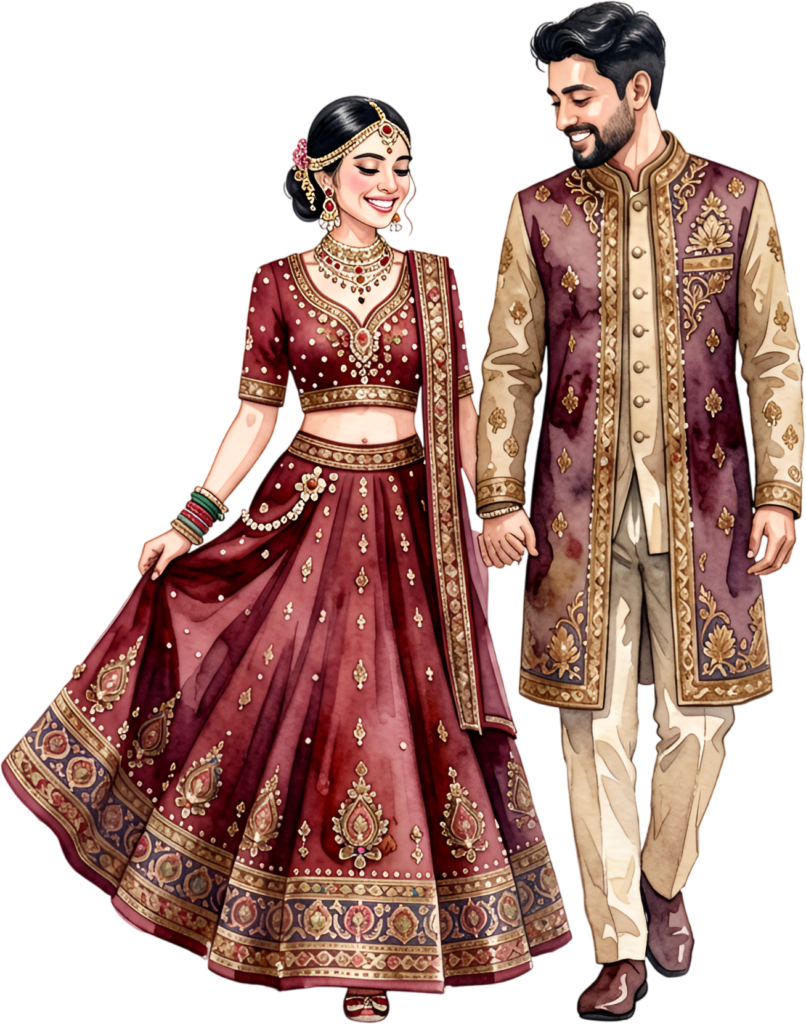 Elegant Indian bride groom walking, full-length PNG artwork for traditional wedding ceremony clip art 1 Elegant Indian bride groom walking, full-length PNG artwork for traditional wedding ceremony clip art