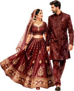 - Celebrate unity with this beautiful Indian Wedding Couple artwork, a charming PNG caricature featuring a bouquet for event designs Free PNG Download