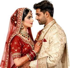 Happy Indian Wedding Couple Illustration, a Radiant PNG Element for Joyful Invitations and Digital Storytelling 21 - Happy Indian Wedding Couple Illustration, a Radiant PNG Element for Joyful Invitations and Digital Storytelling Free PNG Download