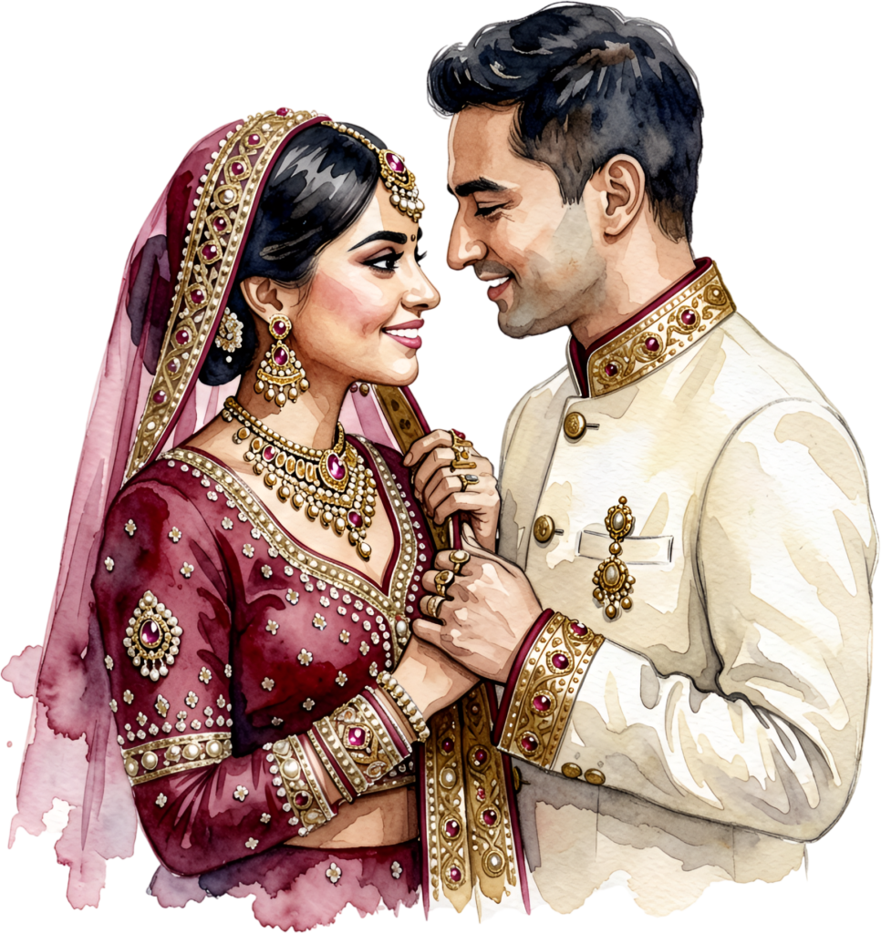 Affectionate Indian partners gaze, romantic PNG image capturing wedding bride groom clipart sentiment 1 Affectionate Indian partners gaze, romantic PNG image capturing wedding bride groom clipart sentiment