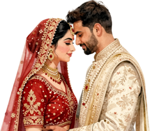 - Content Indian Wedding Couple Illustration, Featuring a Bride with Nose Ring for Authentic Invitations and Decor Free PNG Download