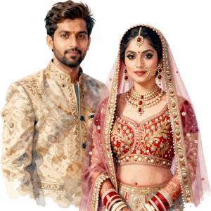 - Celebrate unity with this beautiful Indian Wedding Couple artwork, a charming PNG caricature featuring a bouquet for event designs Free PNG Download