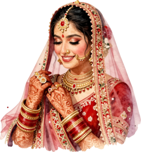 - Content Indian Wedding Couple Illustration, Featuring a Bride with Nose Ring for Authentic Invitations and Decor Free PNG Download