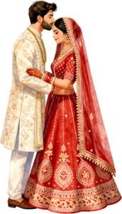 - Content Indian Wedding Couple Illustration, Featuring a Bride with Nose Ring for Authentic Invitations and Decor Free PNG Download