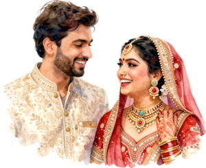 - Content Indian Wedding Couple Illustration, Featuring a Bride with Nose Ring for Authentic Invitations and Decor Free PNG Download